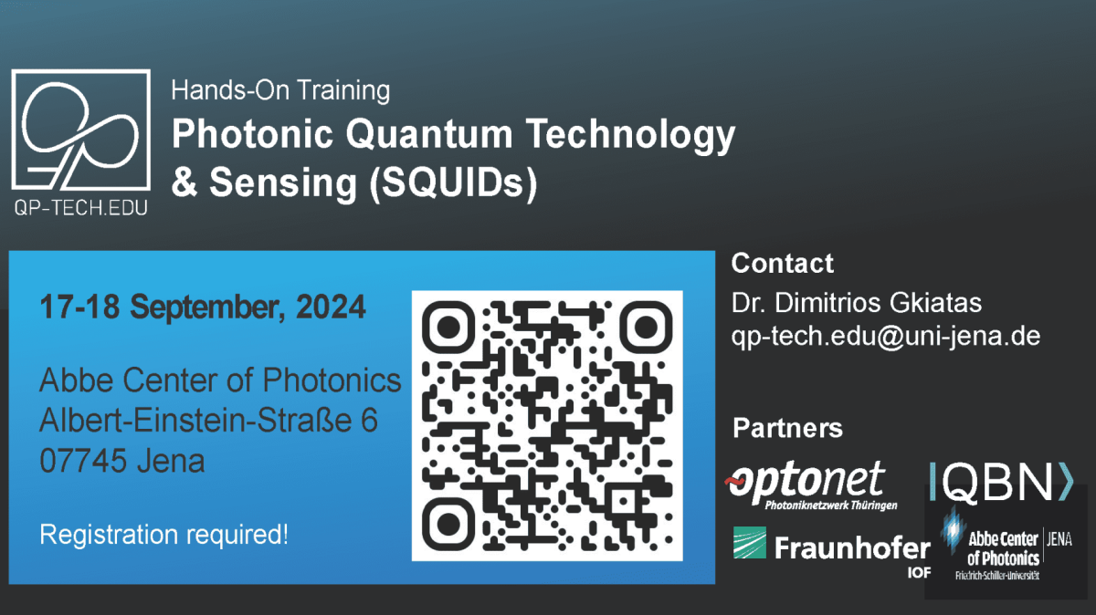 HandsOn Training on Photonic Quantum Technology & Sensing (SQUIDs)