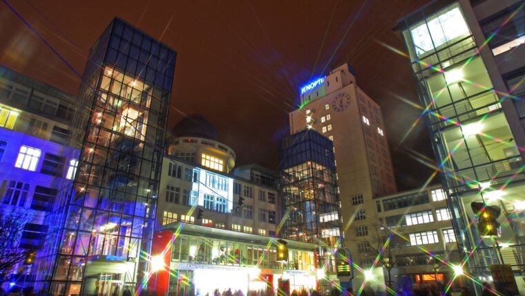 Nocturnal university campus in Jena.